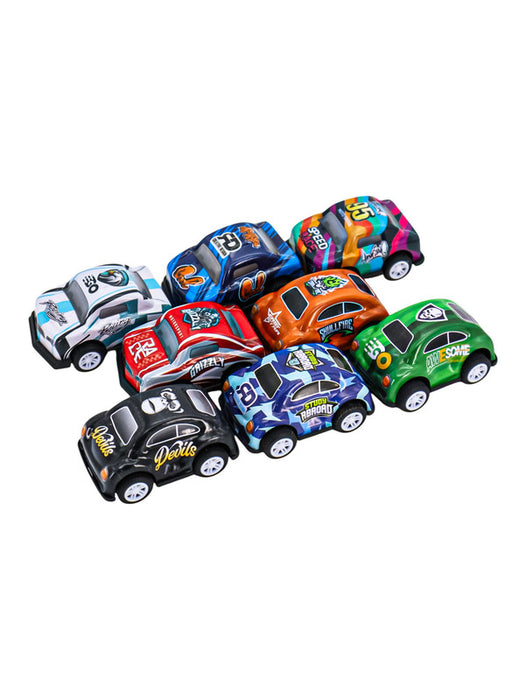 Set de 8 carritos de juguete con friccion en colores surtidos perfectos para carreras