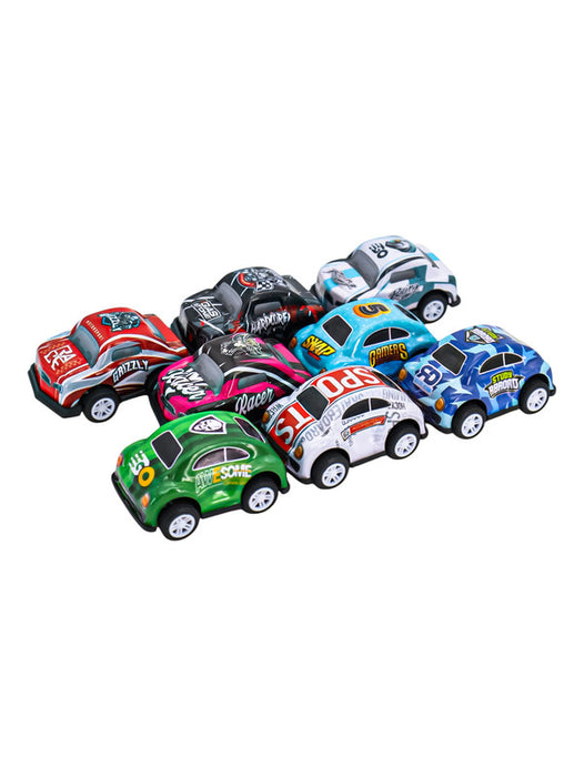 Set de 8 carritos de juguete con friccion en colores surtidos perfectos para carreras