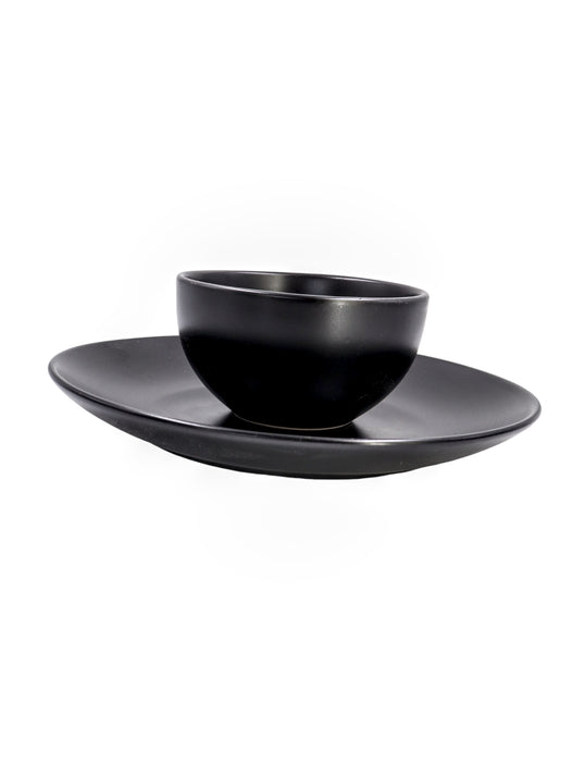 Set de vajilla de cerámica con 16 piezas en color negro ideal para tu cocina