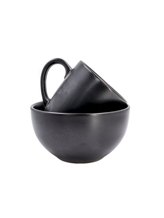 Set de vajilla de cerámica con 16 piezas en color negro ideal para tu cocina