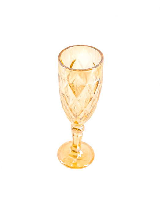 Copa de vino vintage en cristal tintado con elegante diseño en relieve