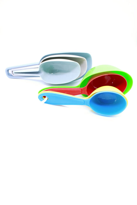 Set de tazas y palas medidoras tu aliado esencial para cocinar con precisión colores surtidos 7 piezas