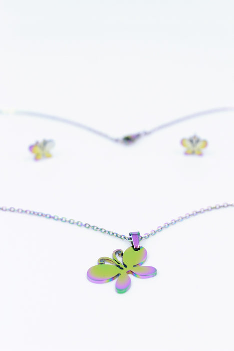 Set de joyería de mariposa 3 piezas.