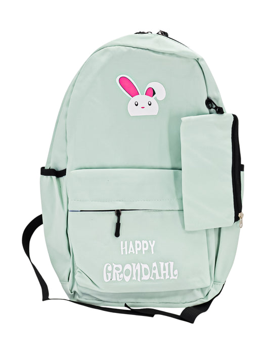 Mochila happy grondahl con estampado de conejo en colores varios incluye lapicera de tela