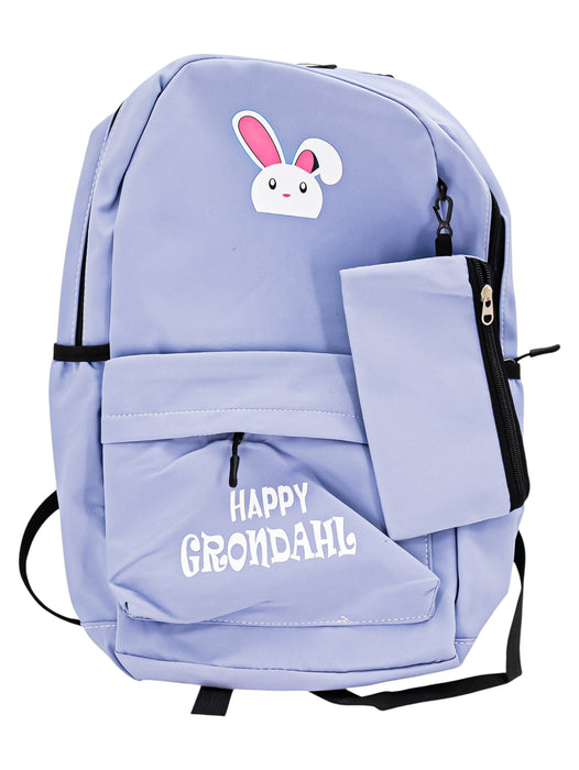 Mochila happy grondahl con estampado de conejo en colores varios incluye lapicera de tela