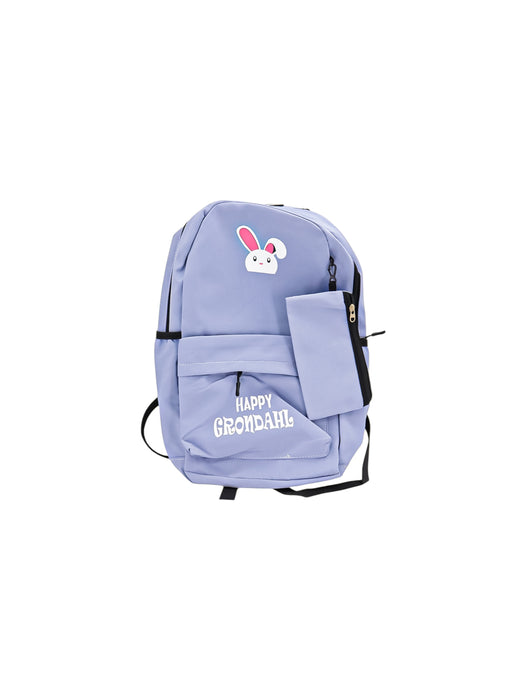 Mochila happy grondahl con estampado de conejo en colores varios incluye lapicera de tela