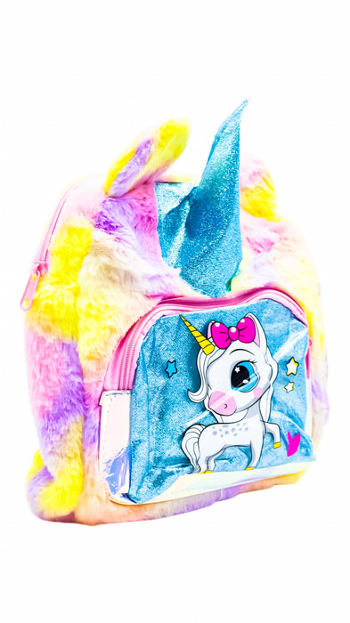 Mochila para infantes con figura de unicornio diseño arcoiris en modelos varios