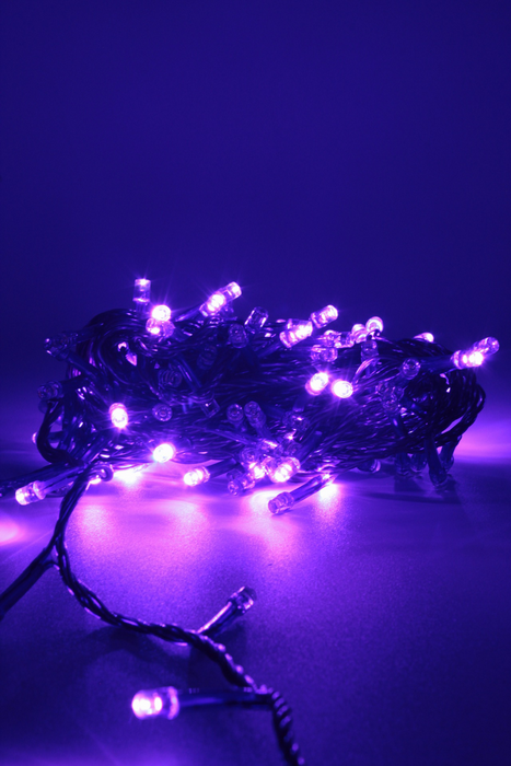 Serie con 140 luces led para decoracion de navidad en color morado