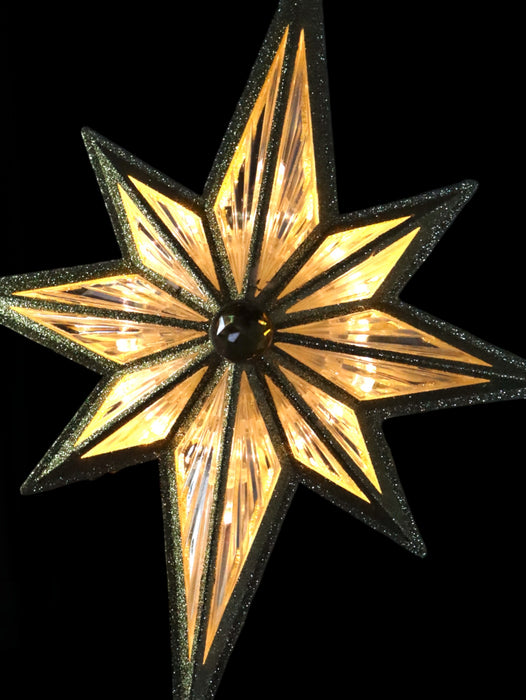 Estrella para punta de arbol de 18 luces led calida para decoracion de temporada