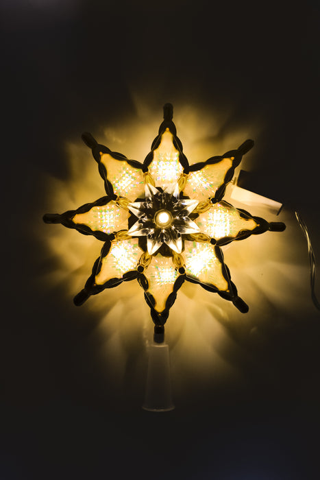 Estrella de navidad dorada con 18 luces led en color cálido para decoracion del hogar