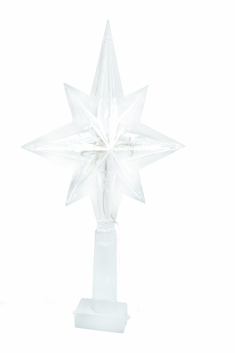 Estrella decorativa de ocho picos con 10 luces led para pino de navidad colores varios