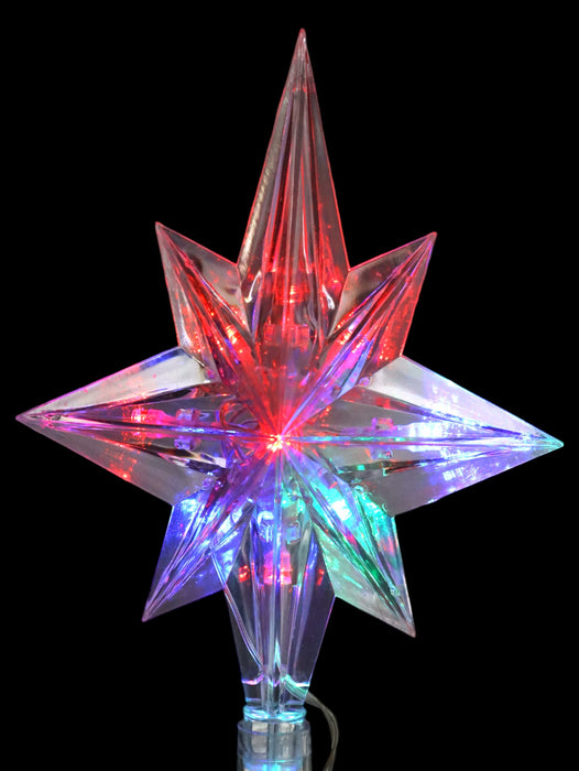 Estrella decorativa de ocho picos con 10 luces led para pino de navidad colores varios