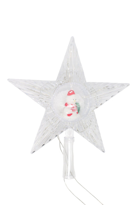 Estrella decorativa para punta de arbol  luz blanca y calida