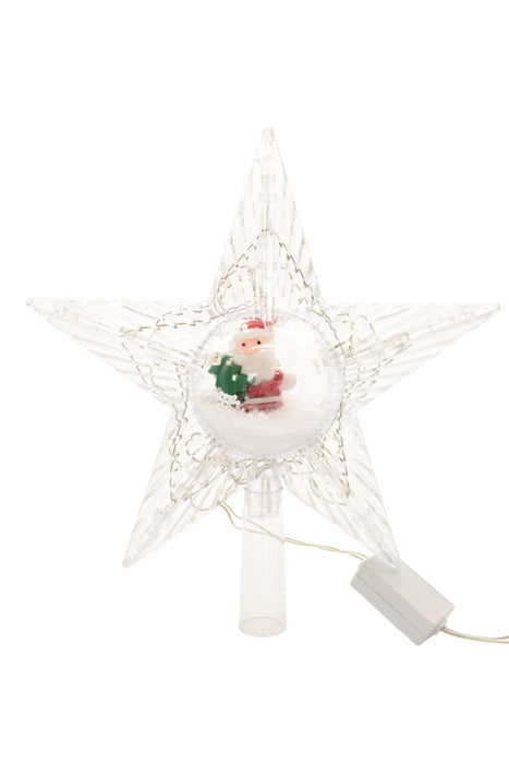 Estrella decorativa para punta de arbol  luz blanca y calida