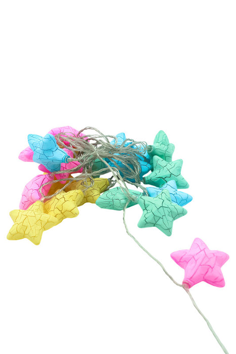 Serie de estrellas craqueladas de colores 20 luces led con cable de 4 metros para decorar el hogar