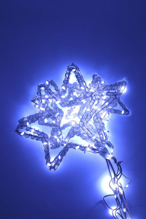 Cortina de luces led en forma de estrellas con 8 estrellas 3 colores de luces cable transparentes 108 leds