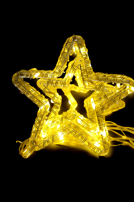 Cortina de estrellas con 108 luces led en tono calido para decorar esta navidad