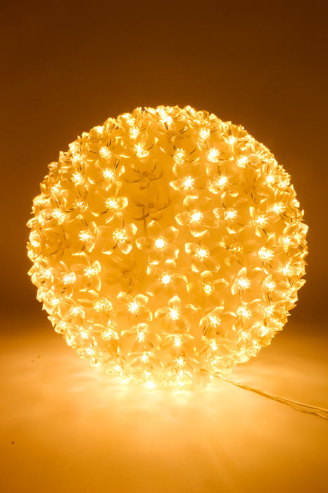 Esfera de silicona decorada con flores de 300 luces led 3 tonos diferentes de luz