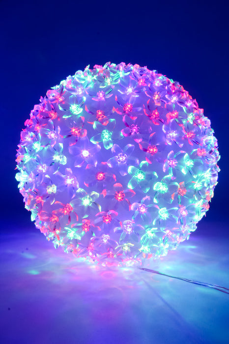 Esfera de silicona decorada con flores de 300 luces led 3 tonos diferentes de luz