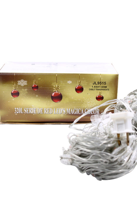 Serie de red con 320 luces brillantes para decoraciones encantadoras y crear un ambiente mágico esta navidad colores varios