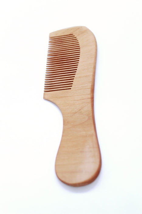 Peine de madera de dientes anchos hecho a mano para todo tipo de cabello