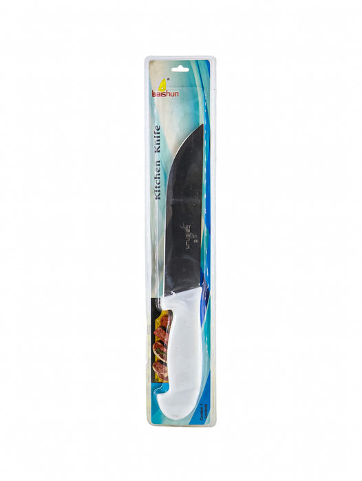 Cuchillo de acero inoxidable con mango de plastico ergonomico de color blanco