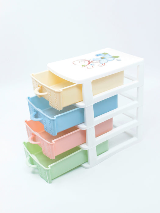 Caja de almacenamiento para organizar en tonos pastel con 4 compartimentos