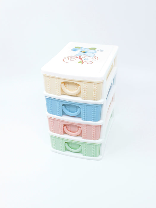 Caja de almacenamiento para organizar en tonos pastel con 4 compartimentos