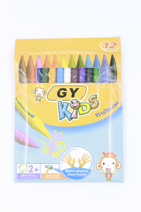 Paquete de 12 crayolas de varios colores, resientes y duraderas