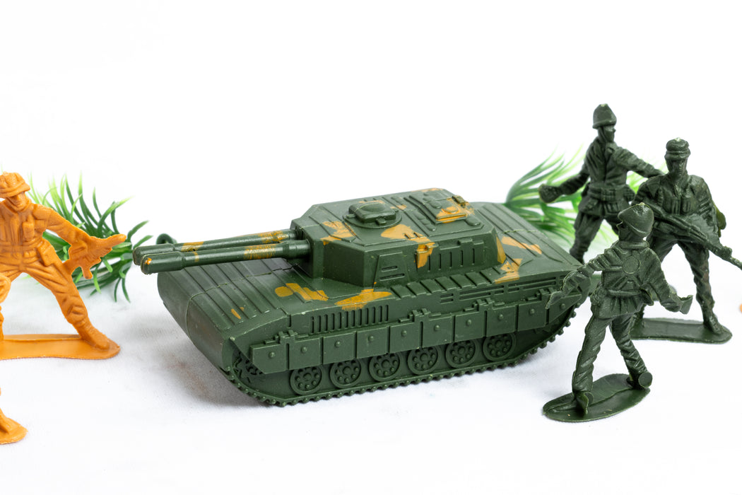Set de figuras de acción militares multicolor con tanque de guerra incluido