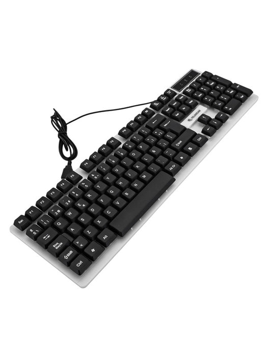 Teclado alámbrico con luces rgb para gaming y mas con teclas en color negro