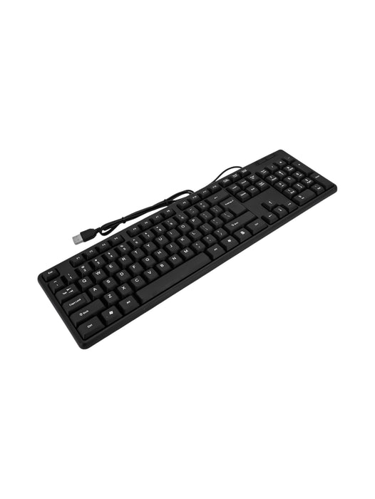 Teclado para pc de escritorio alambrico clasico de color negro para uso en oficina y mas waterproof