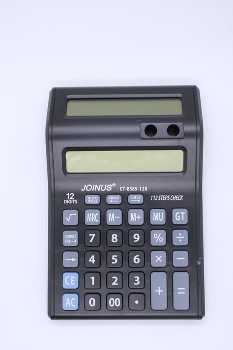 Calculadora de oficina con celda de carga solar. Color negro. 1 pieza