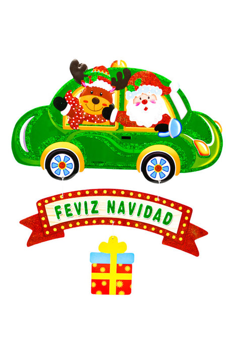 Adorno festivo de navidad colgante de tres niveles con detalles adiamantados