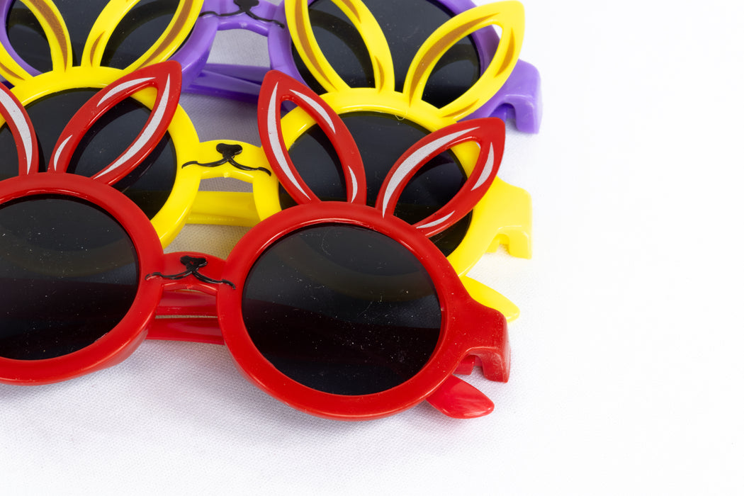 Paquete de lentes para sol con diseño de orejitas de conejo multicolor 12 piezas