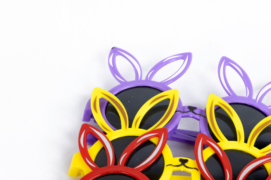 Paquete de lentes para sol con diseño de orejitas de conejo multicolor 12 piezas