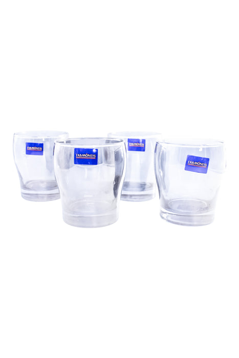 Paquete de 6 vasos de cristal estilo curvo con efecto espejo en color azul cobalto