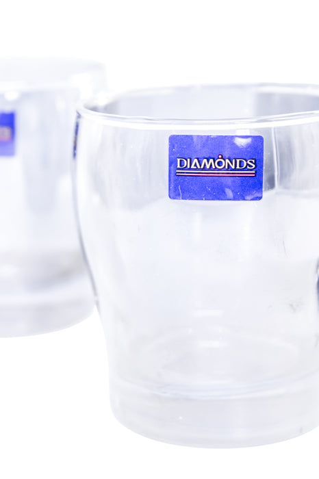 Paquete de 6 vasos de cristal estilo curvo con efecto espejo en color azul cobalto