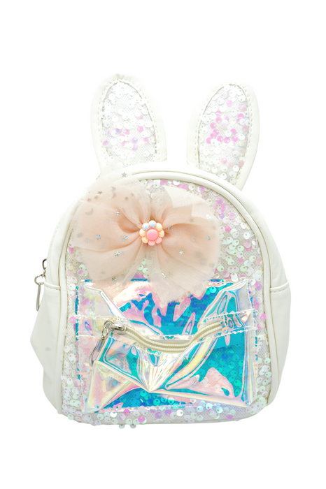 Mochila con diseño de conejo decorada con lentejuelas en colores varios