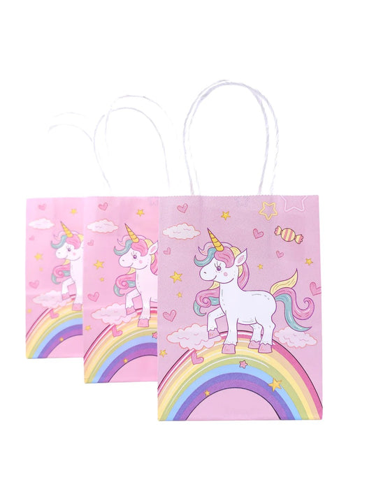 Paquete de bolsas de papel para regalo con diseño unicornio bolsa con 12 piezas