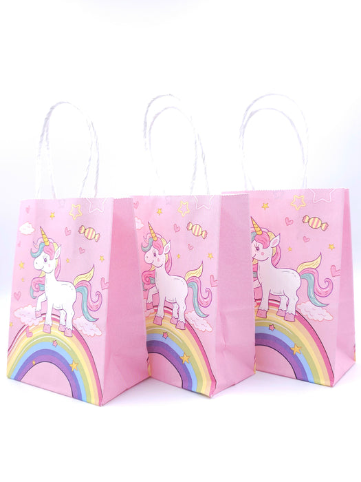 Paquete de bolsas de papel para regalo con diseño unicornio bolsa con 12 piezas