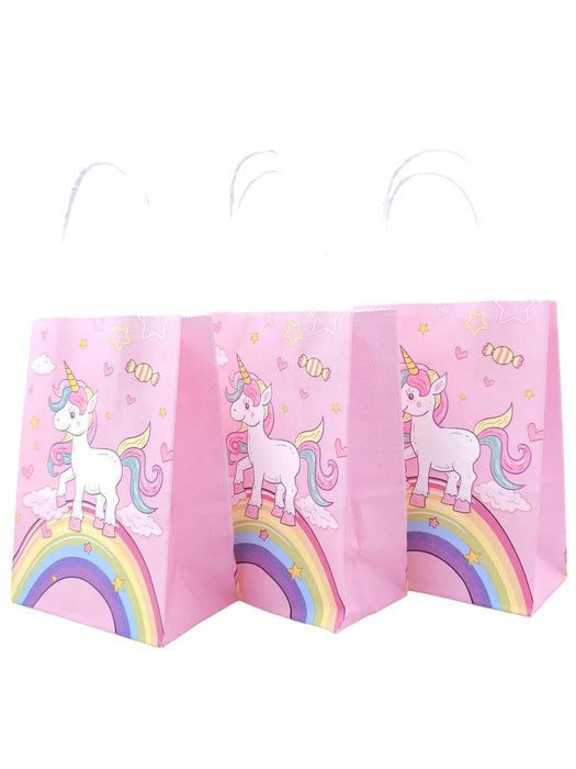 Paquete de bolsas de papel para regalo con diseño unicornio bolsa con 12 piezas