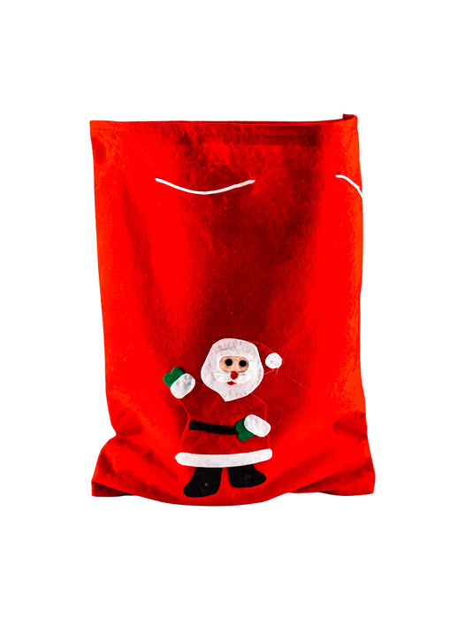 Paquete de 12 bolsas de tela con tematica de navidad perfecta para obsequios o aguinaldos en color rojo