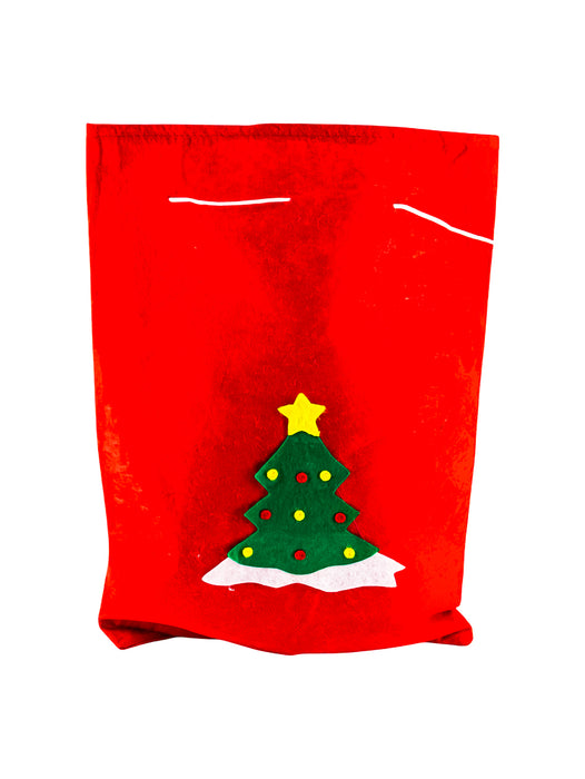 Paquete de 12 bolsas de tela con tematica de navidad perfecta para obsequios o aguinaldos en color rojo