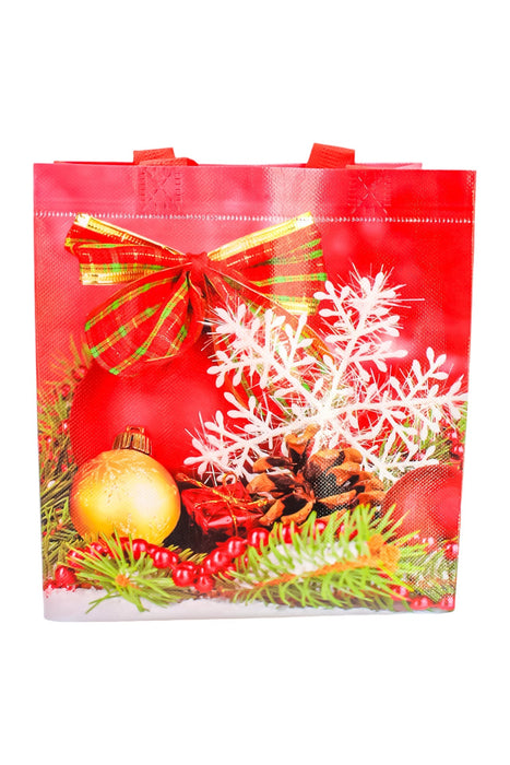 Paquete de 12 bolsas con tema de navidad en colores y diseno surtidos de tela plastificada