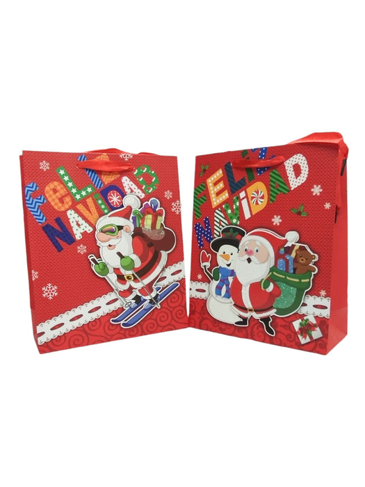 Paquete de bolsas de regalo de papel navideñas con diseños surtidos