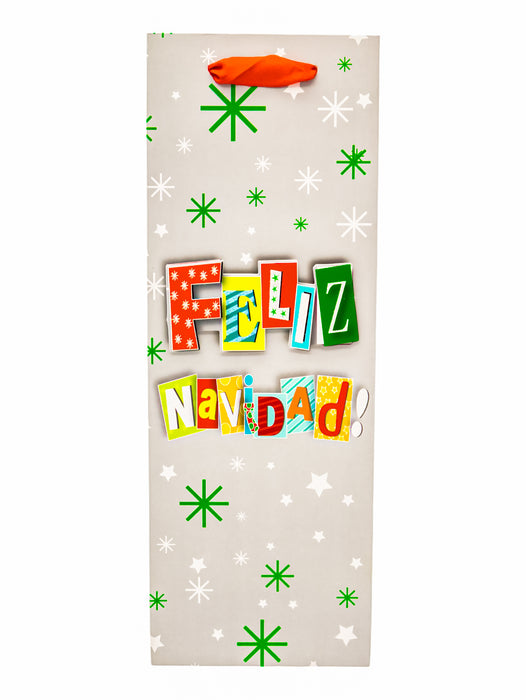 Paquete de bolsas de regalo rectangulares de diseños varios de navidad  12 piezas