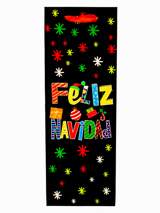 Paquete de bolsas de regalo rectangulares de diseños varios de navidad  12 piezas