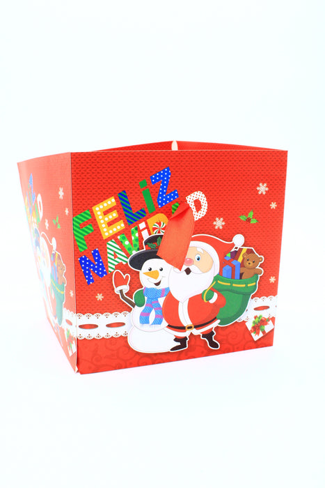 Paquete de cajas cuadradas en cartulina roja con diseños navideños elegantes ideal para regalos de navidad 12 piezas