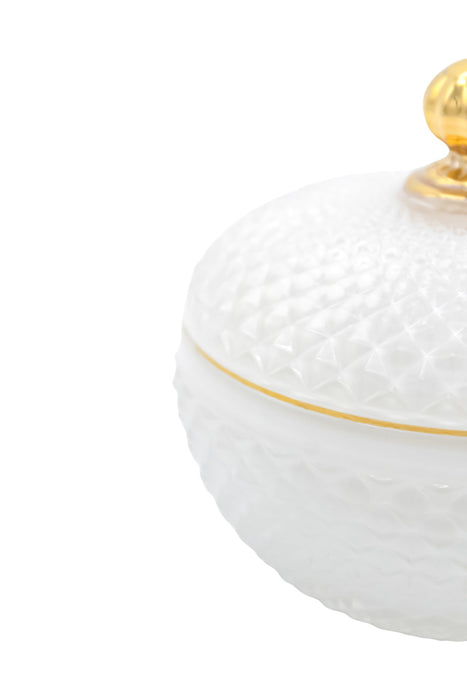 Azucarera de Cristal con Interior blanco y elegante que es un toque de sofisticaciÃ³n para tu mesa